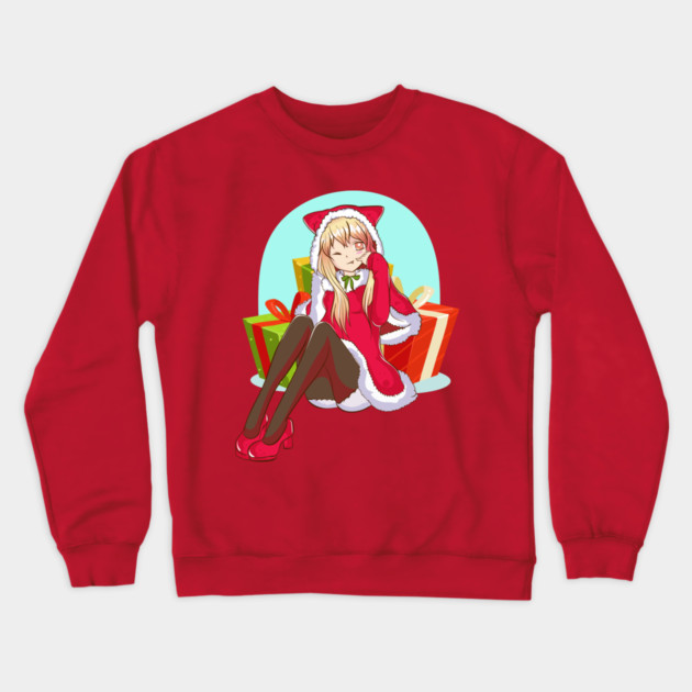 Christmas Anime Girl Crewneck Sweatshirt by creative