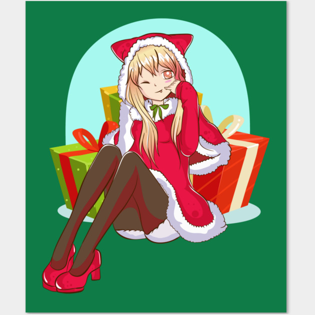 Christmas Anime Girl Wall Art by creative