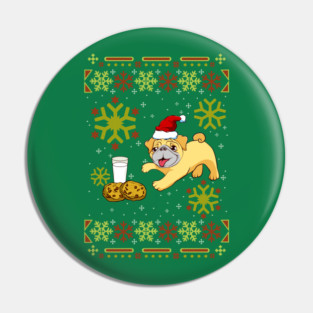 Pug Ugly Christmas Sweater Funny Humor Pin