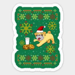 Pug Ugly Christmas Sweater Funny Humor Sticker
