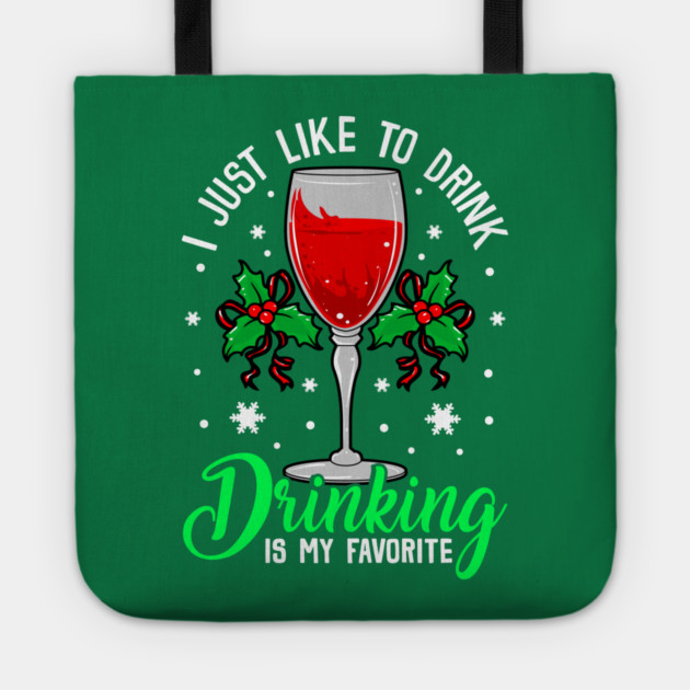 Funny Xmas Wine Drinking Christmas Gift Tote by creative