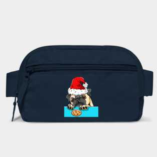 Pug Dog with Santa Claus Hat Funny Christmas Gift Bag
