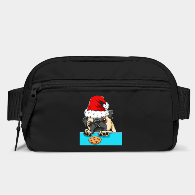 Pug Dog with Santa Claus Hat Funny Christmas Gift by creative