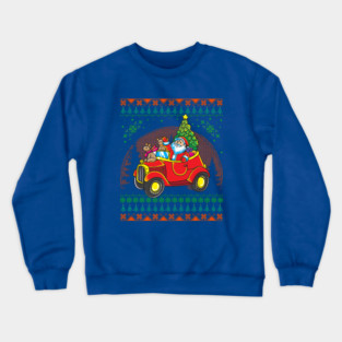 Santa Ugly Christmas Sweater Style Funny Humor Crewneck Sweatshirt