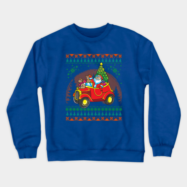 Santa Ugly Christmas Sweater Style Funny Humor Crewneck Sweatshirt by creative