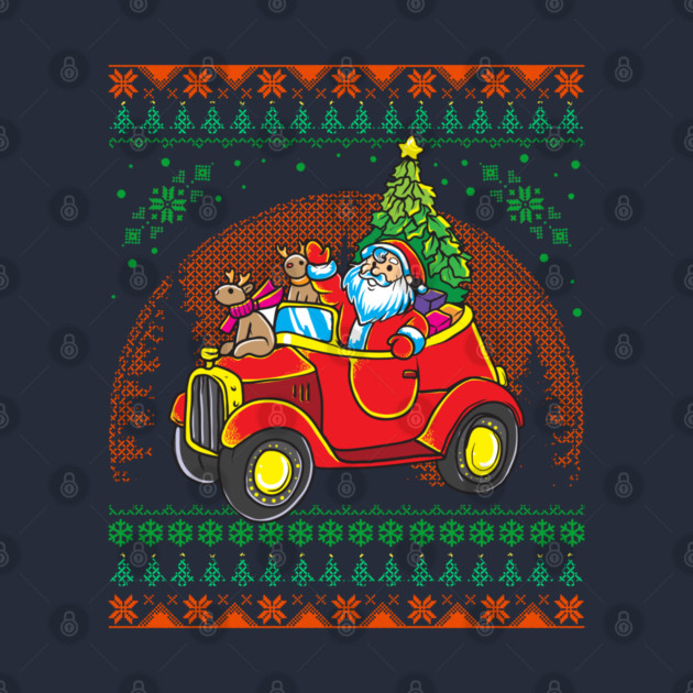 Santa Ugly Christmas Sweater Style Funny Humor by creative