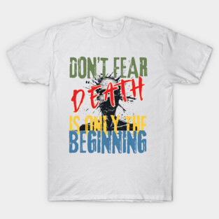 Halloween Special - Fear of Death - Grunge Typographic Design T-Shirt