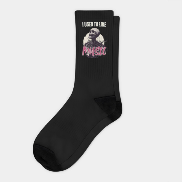 Existential Dread - Fear of Dead - Halloween Special Music Lovers Socks by TuncGK