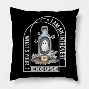 Introvert Ghost - Halloween - Funny & Cute Pillow