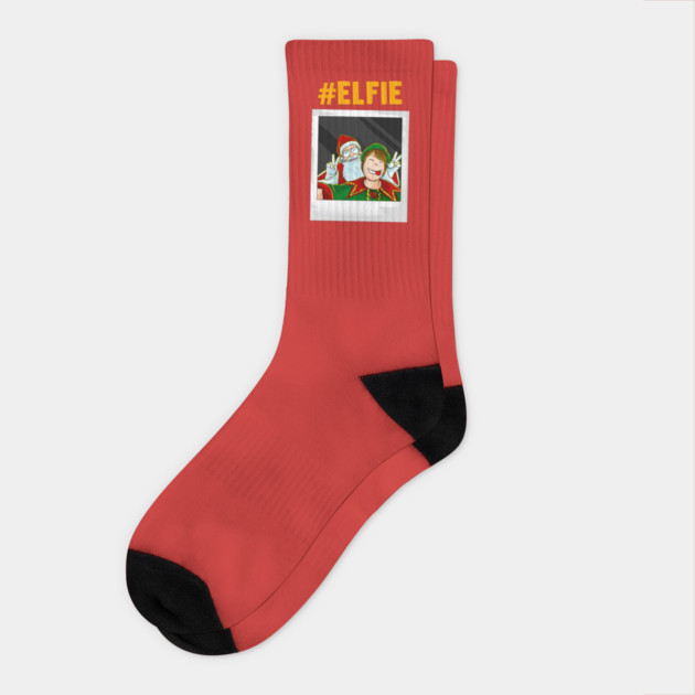 Let me take an #elfie selfie Christmas Funny Socks by creative