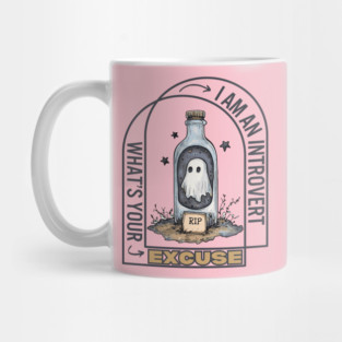 Introvert Ghost - For Lonely People - Halloween Mug