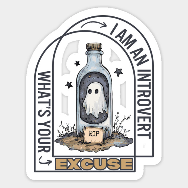 Introvert Ghost - For Lonely People - Halloween Magnet by TuncGK