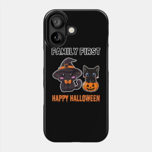 Witch Cat Family - Halloween - Funny & Cute for Girls Phone Case