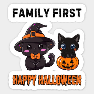Witch Cat Family - Halloween - Funny & Cute for Girls Magnet