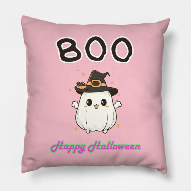 Cute Ghost - Halloween - Boo Pillow by TuncGK
