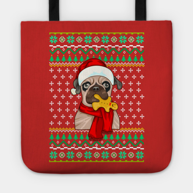 French Bulldog Ugly Christmas Sweater Funny Humor Tote by creative