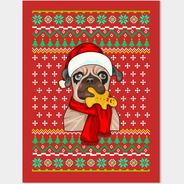 French Bulldog Ugly Christmas Sweater Funny Humor Wall Art by creative