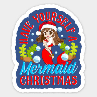 Christmas Mermaid Anime Girl Magnet