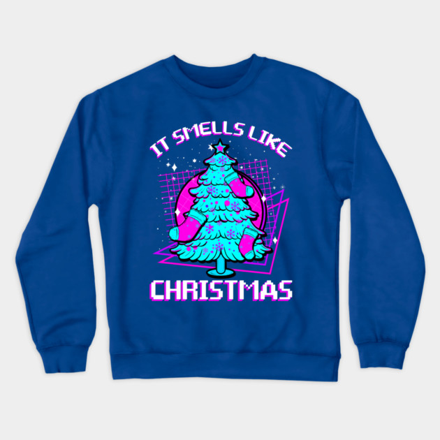 Retro Vaporwave XMAS Tree Crewneck Sweatshirt by creative