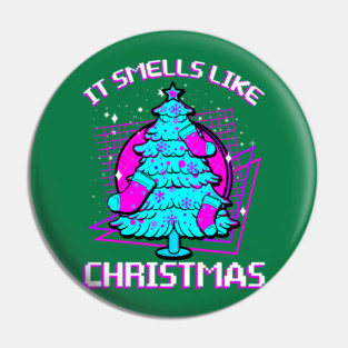 Retro Vaporwave XMAS Tree Pin