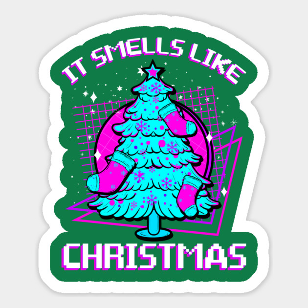 Retro Vaporwave XMAS Tree Magnet by creative