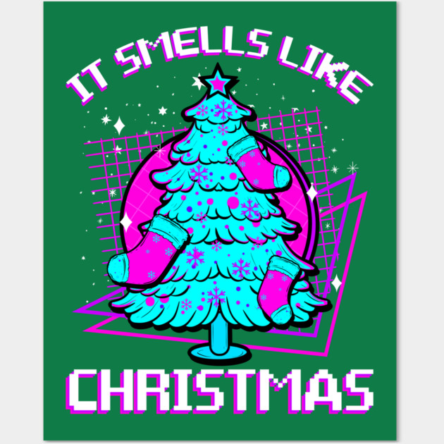 Retro Vaporwave XMAS Tree Wall Art by creative