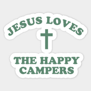 Jesus Loves The Happy Campers Sticker