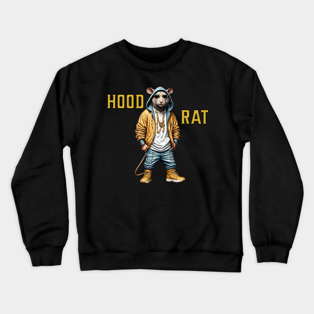 Hood Rat - Hip Hop Crewneck Sweatshirt by UrbanLifeApparel