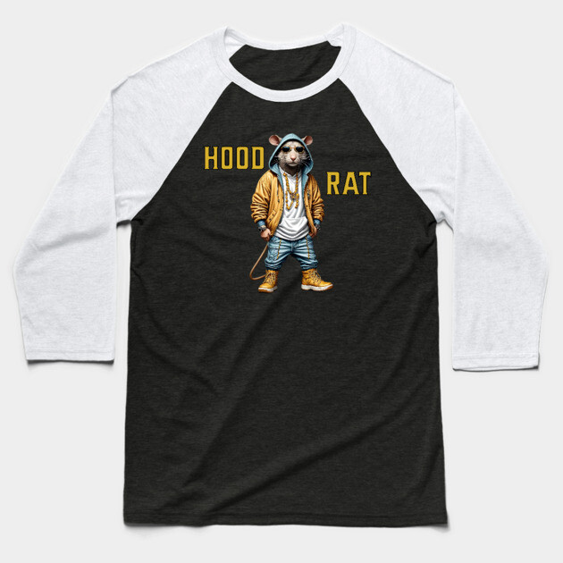 Hood Rat - Hip Hop Baseball T-Shirt by UrbanLifeApparel