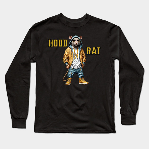 Hood Rat - Hip Hop Long Sleeve T-Shirt by UrbanLifeApparel