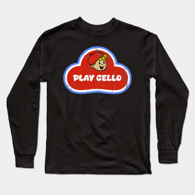 Play Cello Play-Doh style design Long Sleeve T-Shirt by Sarcasm Design