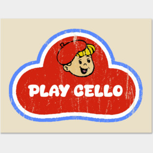Play Cello Play-Doh style design Posters and Art