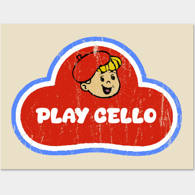 Play Cello Play-Doh style design Wall Art by Sarcasm Design