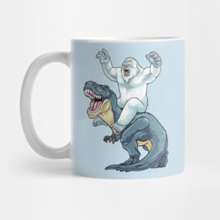Yeti Riding Dinosaur Mug