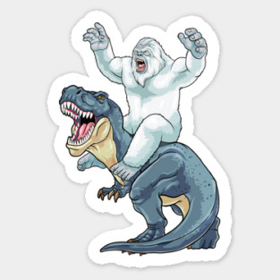 Yeti Riding Dinosaur Sticker
