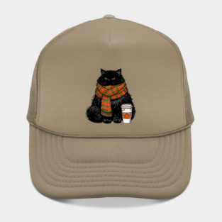 Autumn Vibes Coffee Cat Hat