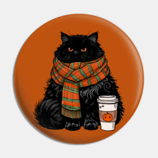 Autumn Vibes Coffee Cat Pin