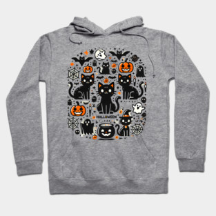 Spooky Halloween Cats, For Cat Lover Hoodie