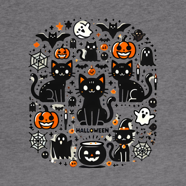 Spooky Halloween Cats, For Cat Lover by logiamerch