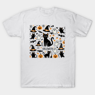 Spooky Halloween Cats, For Cat Lover T-Shirt