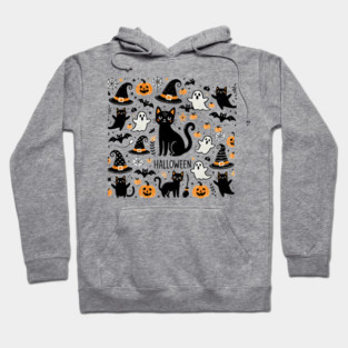Spooky Halloween Cats, For Cat Lover Hoodie