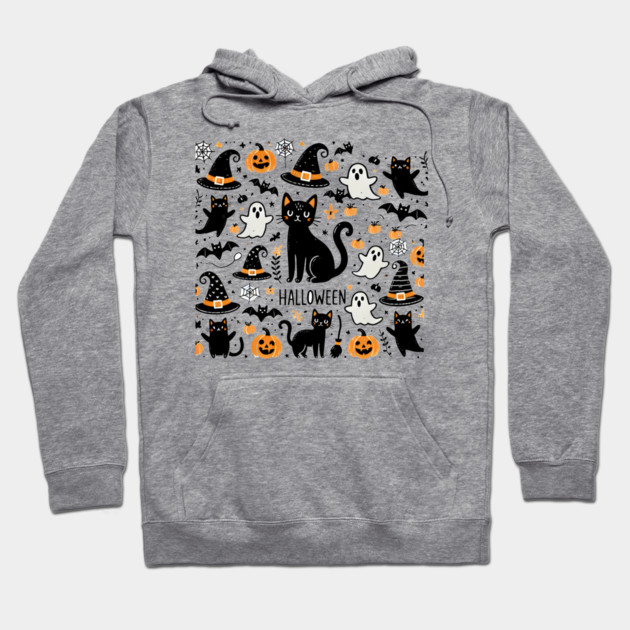 Spooky Halloween Cats, For Cat Lover Hoodie by logiamerch