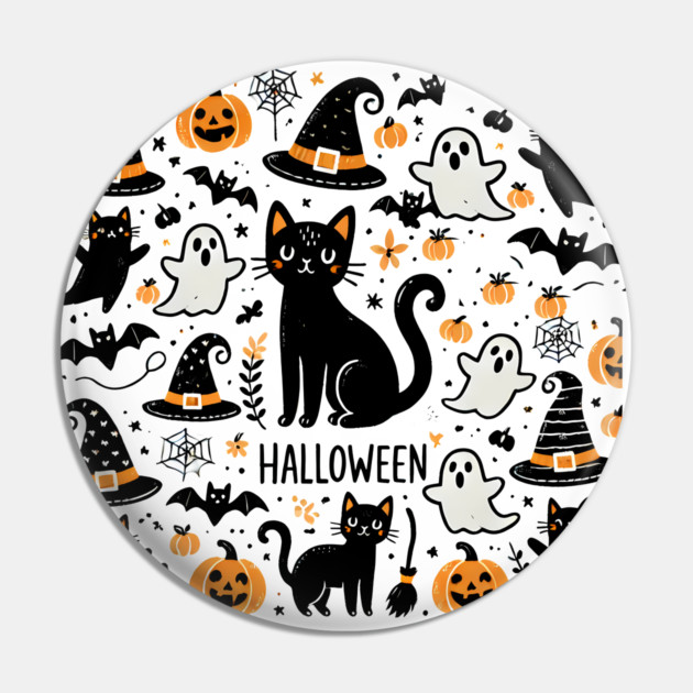Spooky Halloween Cats, For Cat Lover Pin by logiamerch