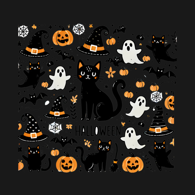 Spooky Halloween Cats, For Cat Lover by logiamerch