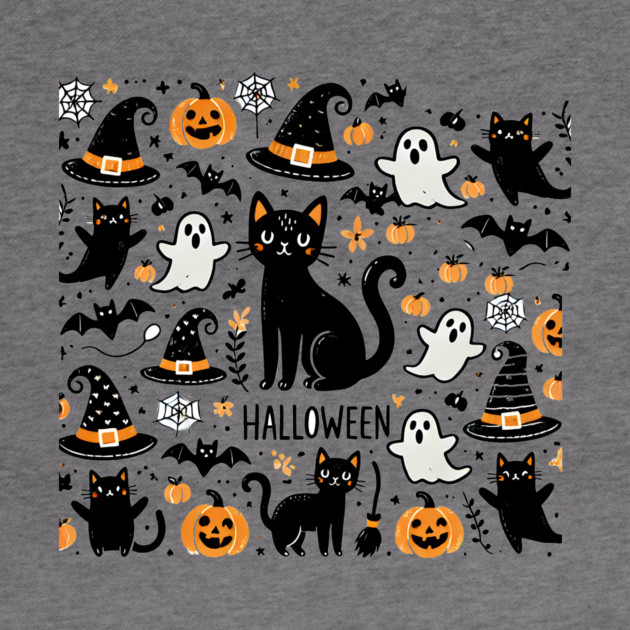 Spooky Halloween Cats, For Cat Lover by logiamerch
