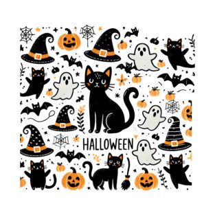 Spooky Halloween Cats, For Cat Lover T-Shirt
