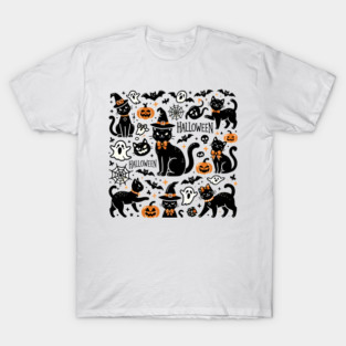 Spooky Halloween Cats, For Cat Lover T-Shirt