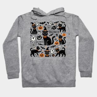 Spooky Halloween Cats, For Cat Lover Hoodie