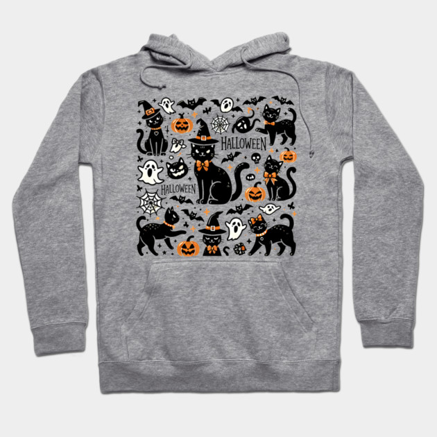 Spooky Halloween Cats, For Cat Lover Hoodie by logiamerch