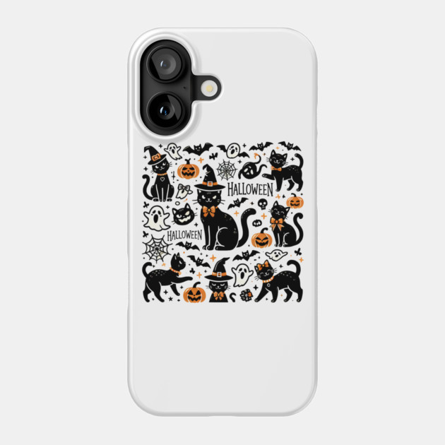 Spooky Halloween Cats, For Cat Lover Phone Case by logiamerch
